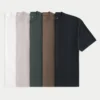 5er-Pack kastenförmige Crew-T-Shirts aus schwerer Baumwolle