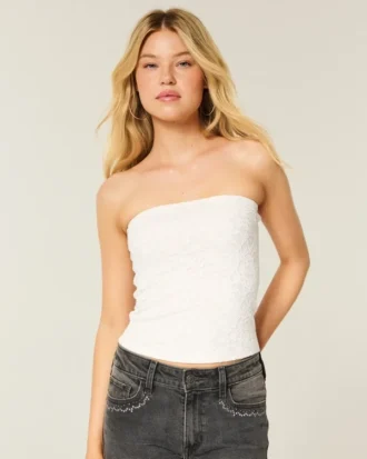 Allover-Spitzen-Tube-Top