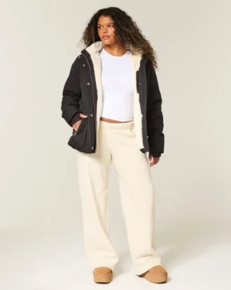 Allwetterjacke mit Kunstfellfutter
