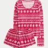 Always Cozy Langarm-Shirt mit Rundhalsausschnitt und Shorts im Set