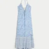 Asymmetrisches Maxikleid mit Neckholder