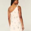 Asymmetrisches Minikleid aus Leinenmischung
