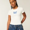 Baby-T-Shirt mit Schmetterlingsmotiv