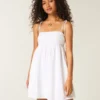 Babydoll-Minikleid mit Bindebändern
