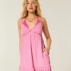 Babydoll-Minikleid mit Kordelverzierung