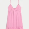 Babydoll-Minikleid mit Kordelverzierung