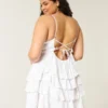 Babydoll-Minikleid mit V-Ausschnitt und Rüschen