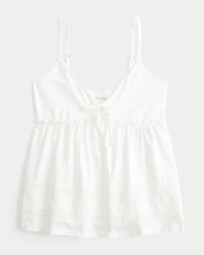 Babydoll-Oberteil mit Bindeband vorne