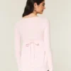 Babydoll-Oberteil mit langen Ärmeln und einfacher Spitzenverzierung