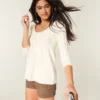 Babydoll-Pullover mit Zopfmuster