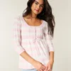 Babydoll-Pullover mit Zopfmuster