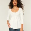 Babydoll-Pullover mit Zopfmuster