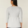 Babydoll-Pullover mit Zopfmuster