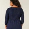 Babydoll-Pullover mit Zopfmuster