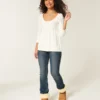 Babydoll-Pullover mit Zopfmuster