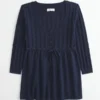 Babydoll-Pullover mit Zopfmuster