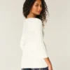 Babydoll-Pullover mit Zopfmuster