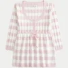 Babydoll-Pullover mit Zopfmuster