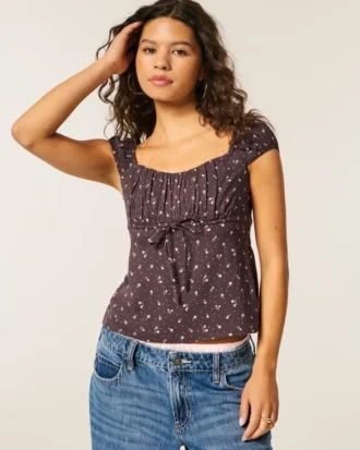 Babydoll-Top mit Schulterausschnitt