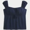 Babydoll-Top mit Schulterausschnitt