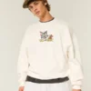 Baggy Cinch Tom und Jerry Grafik-Crew-Sweatshirt