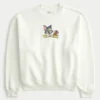Baggy Cinch Tom und Jerry Grafik-Crew-Sweatshirt