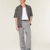 Baggy-Hose aus Leinenmischgewebe mit elastischem Bund