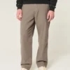 Baggy-Hose aus Leinenmischgewebe mit elastischem Bund