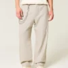 Baggy-Hose aus Leinenmischgewebe mit elastischem Bund