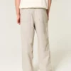 Baggy-Hose aus Leinenmischgewebe mit elastischem Bund
