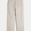 Baggy-Hose aus Leinenmischgewebe mit elastischem Bund