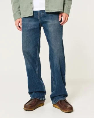 Baggy-Jeans in dunkler Waschung