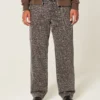 Baggy-Jeans mit Leopardenmuster