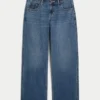 Baggy-Jeans mit niedriger Leibhöhe und dunkler Waschung