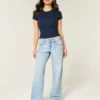 Baggy-Jeans mit niedriger Leibhöhe und heller Waschung