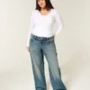 Baggy-Jeans mit niedriger Leibhöhe und mittlerer Waschung