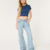 Baggy-Jeans mit niedriger Leibhöhe und mittlerer Waschung