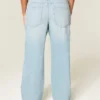 Baggy-Jeans mit niedriger Leibhöhe und Used-Look