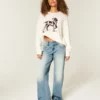 Baggy-Jeans mit niedriger Leibhöhe, Y2K-Stil, mittelstark gewaschen