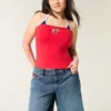 Baggy-Jeansshorts mit niedriger Leibhöhe, dunkler Waschung und amerikanischer Flagge