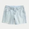 Baggy-Jeansshorts mit niedriger Leibhöhe und heller Waschung, 5″