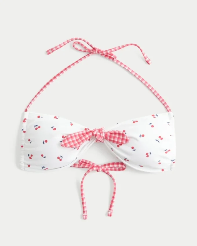 Bandeau-Bikini-Oberteil mit Bindeband vorne