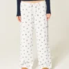 Bequeme gerippte Hose mit weitem Bein