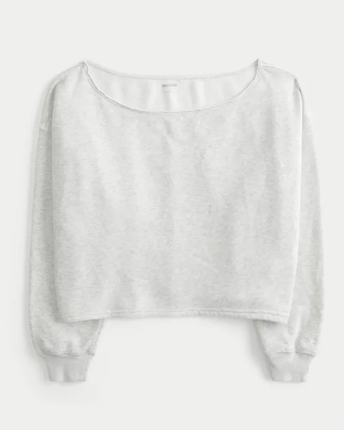 Bequemes Sweatshirt mit doppelten Schulterausschnitt