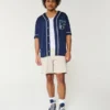 Über dem Knie endende Twill-Shorts zum Hineinschlüpfen