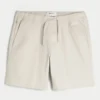 Über dem Knie endende Twill-Shorts zum Hineinschlüpfen