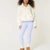 Bestickte Sherpa-Fleecejacke