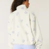 Bestickte Sherpa-Fleecejacke