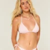 Bikini-Oberteil im Crochet-Stil mit Pailletten