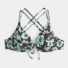 Bikini-Oberteil mit Blumenmuster, Trägern am Rücken und Bügeln